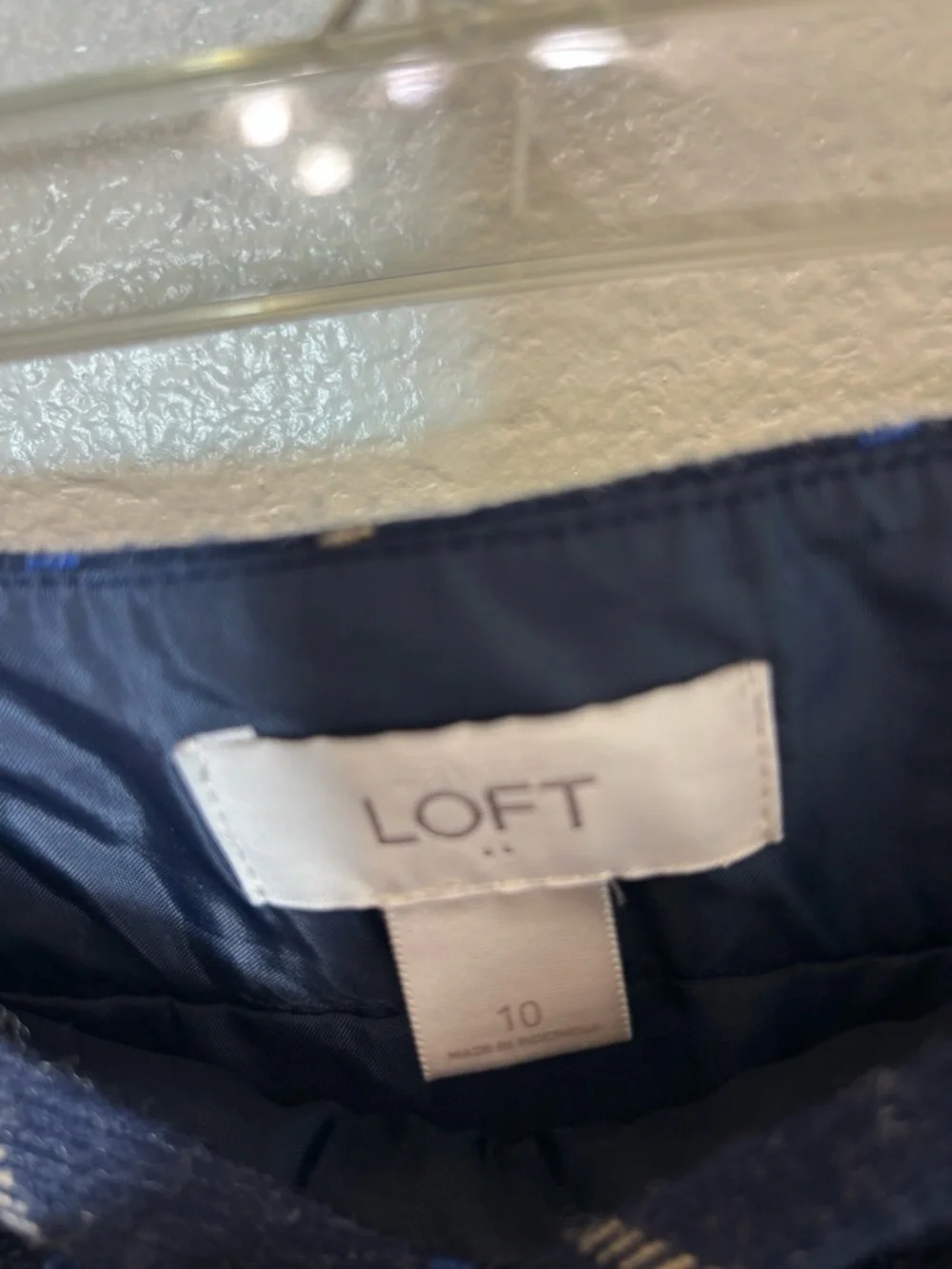 LOFT Navy Plaid tailored chic vintage Mini Skirt size 10 - Picture 6 of 6